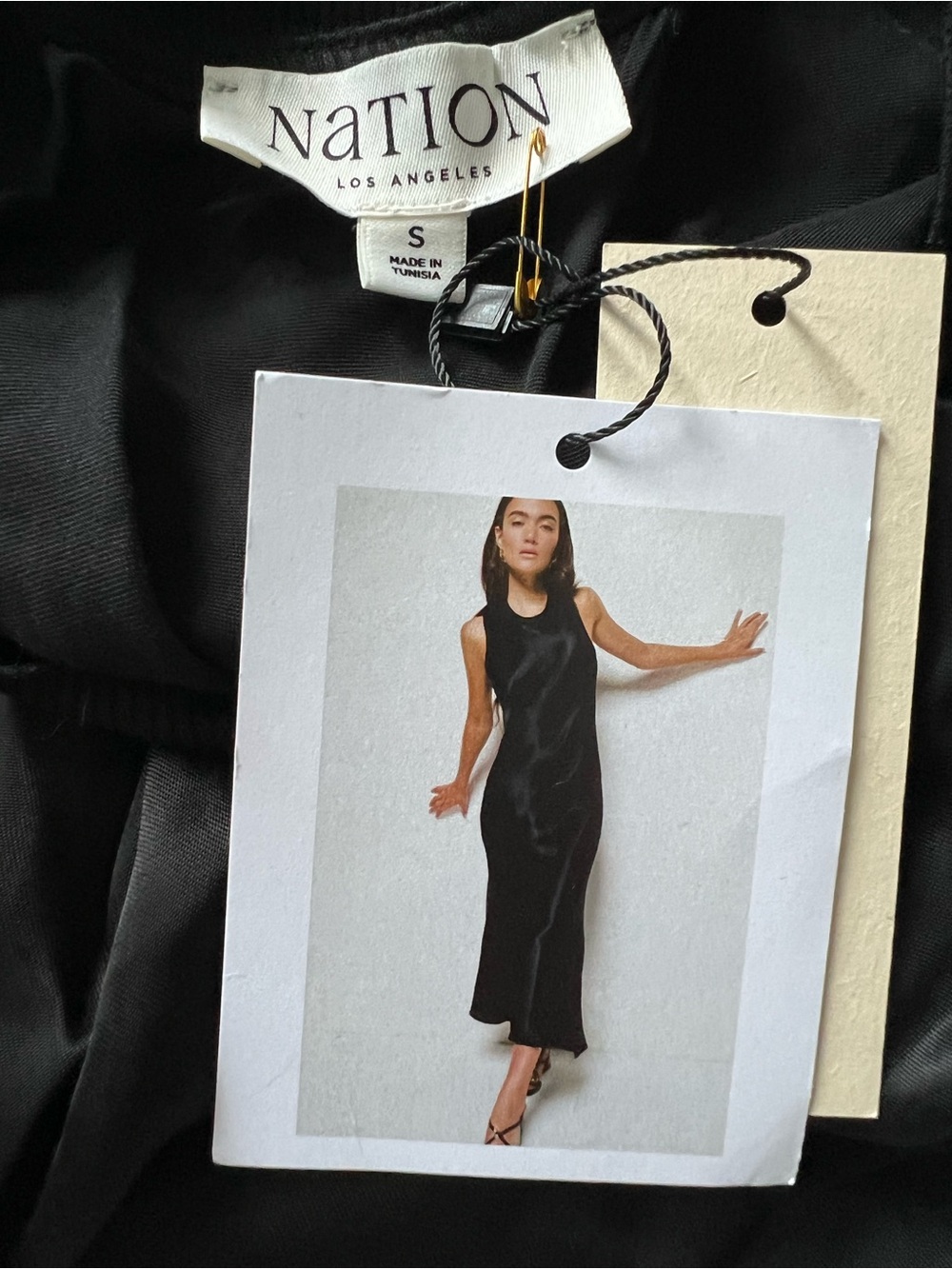 Nation Los Angeles Black Dulce Midi Dress Size Small NWT